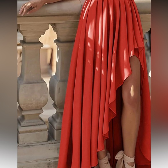 Elegant Orange Evening Gown - Picture 5 of 7